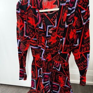 The Kooples Red, Black & Purple Graphic Top